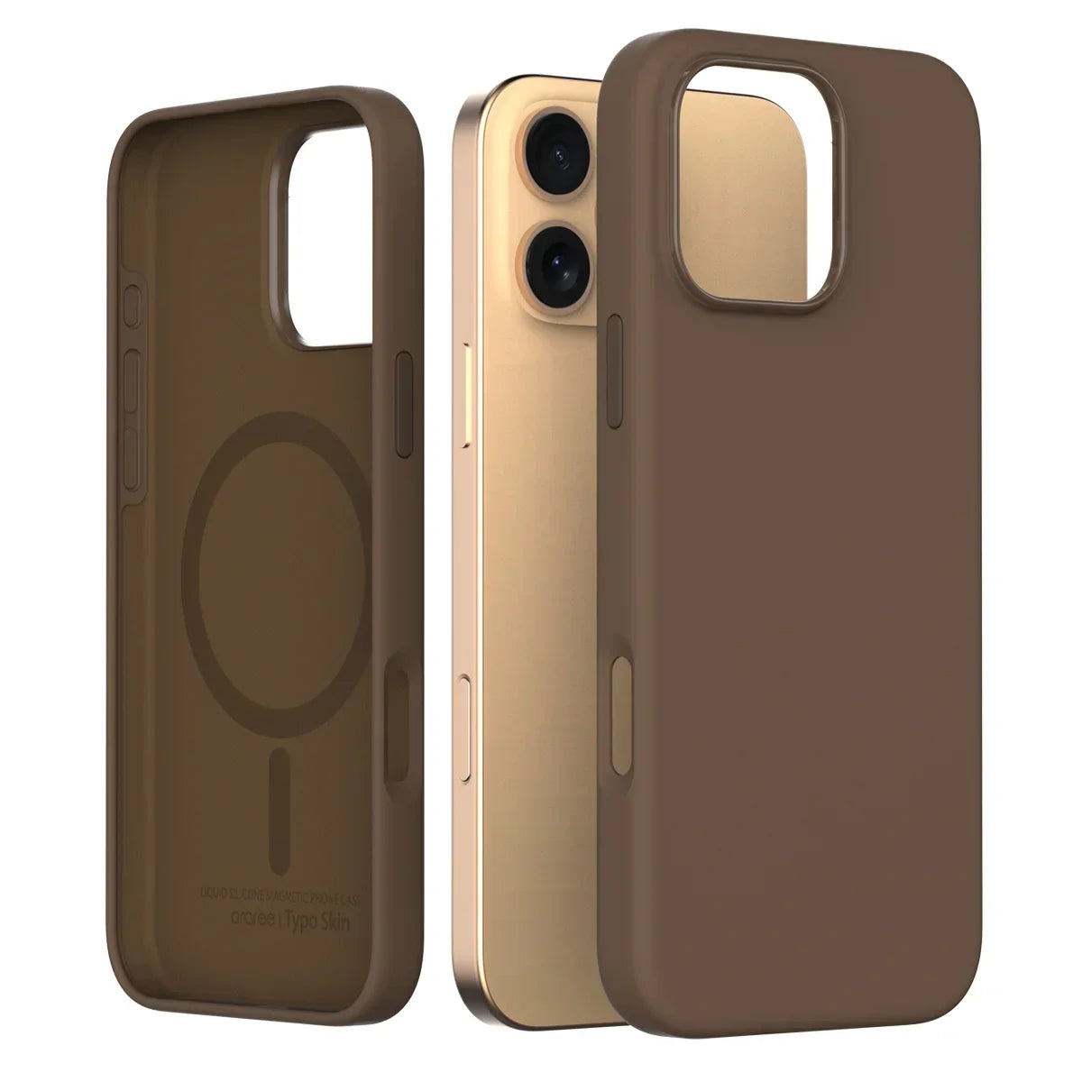 iPhone 16 Pro Max Araree Typo Skin Cover - Golden Brown - Tashqila iPhone 16 Pro Max Araree Typo Skin Cover - Golden Brown - Tashqila